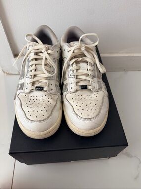 Women’s  Leather Sneakers in Cream and Silver